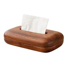 Walnut Tissue Box Cover Solid Wood Holder for Modern Retro Home Decor
