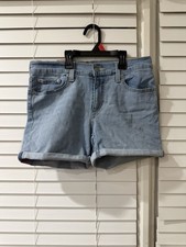Levi's Light Blue Denim Cuffed Shorts Size 6 Width 28
