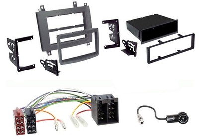 Einbauset Doppel DIN Autoradio für Cadillac CTS 2003-2007 SRX 2004-2006 grau