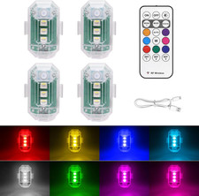 4PCS Wireless LED Strobe Lights with Remote Control, 8 Colors USB Rechargeable A