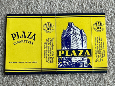 Plaza by Wallbrook 30er-40er Jahre leere 10 Zigarettenschachtel