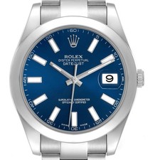 Rolex Datejust II 41 Steel Blue Dial Mens Watch 116300
