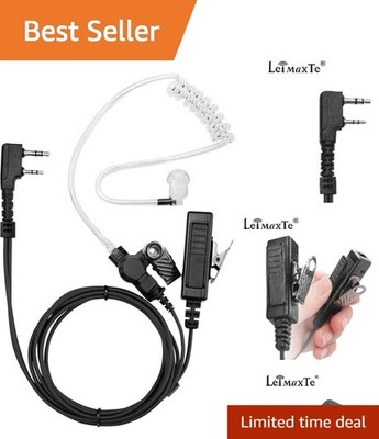Walkie Talkie Earpiece with Mic PTT & Acoustic Tube - Compatible Headset