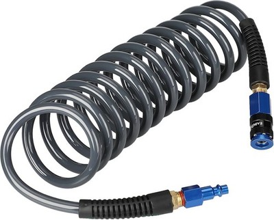 Heavy Duty Recoil Air Hose 1/4in X 10Ft Flexible Compressor Quick Coupler 450PSI