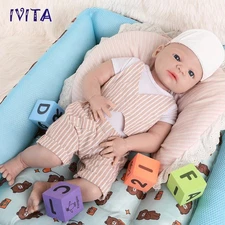 IVITA 22'' Full Body Platinum Silicone Reborn Baby BOY 5KG Lifelike Silicon Doll
