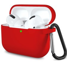 Red AirPods Pro 2nd/1st Gen Keychain Leather Protective Hard Case