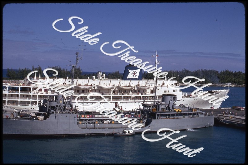 New Bahama Star Cruise Ship Liner Nassau Military 35mm Slide 1970s Kodachrome