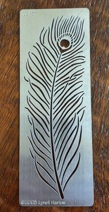 Lynell Harlow Dreamweaver Stencil peacock feather VTG 2003 art craft scrapbook