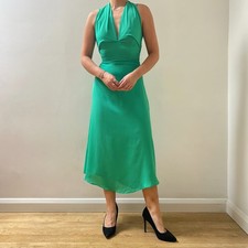 Women's ASOS Green Halterneck Special Occasion Midi Multi Way Dress UK 6