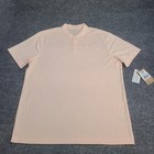Nike Polo Shirt Men Large Peach Pink Dri Fit Tennis Blade Collar Performance Top