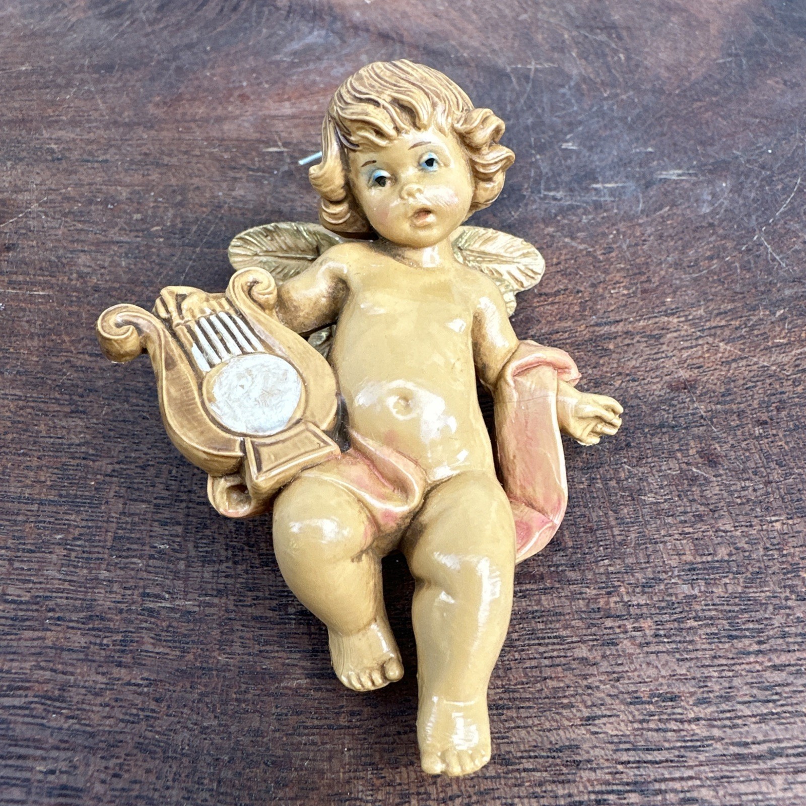 Fontanini Depose Italy Cherub Angel 90's Harp Figurine Ornament E Simonetti #997