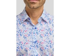 Double Two Floral Print Long Sleeve Shirt for Men's GS4239 Blue, 15 to 23