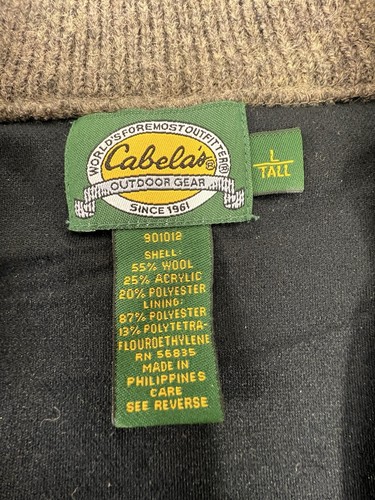 CABELA'S GORE WINDSTOPPER SWEATER MENS LARGE TALL WOOL 1/2 ZIP PULLOVER JACKET - Picture 2 of 8