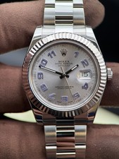 ROLEX DATEJUST ARABIC DIAL 18k Gold FLUTED BEZEL 41MM 116334 2013 Complete Set
