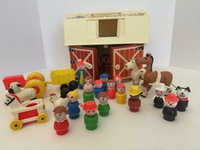 1967 fisher price play family farm W/Barn People  Animals, Rare pieces included
