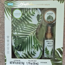 Biophilia Bath Set Lip Balm, Pillow Mist, Eye Mask, Mandarin Mint