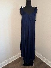 Vince Camuto Navy Sleeveless Maxi Dress with Tie Straps Size L