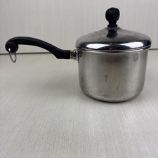 Vintage Farberware Aluminum Clad Stainless Steel 1.5 Qt Pot w Lid NYC USA