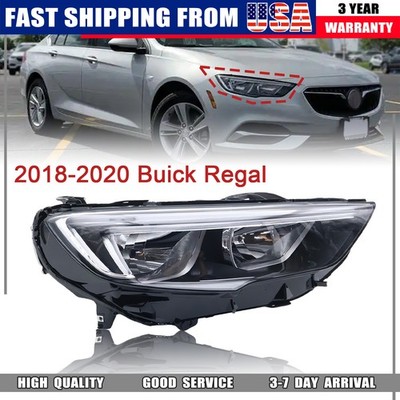Right Passenger Side Halogen Headlight w/Bulb For 2018 2019 2020 Buick Regal