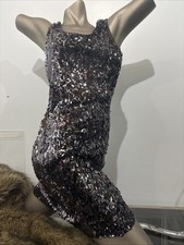 EXPRESS | NWT Sequin Sparkle Sleeveless Black Mini Dress Size M
