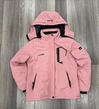 Moerdeng Jacket Womens Small Pink Teddy Lined Waterproof Performance Coat
