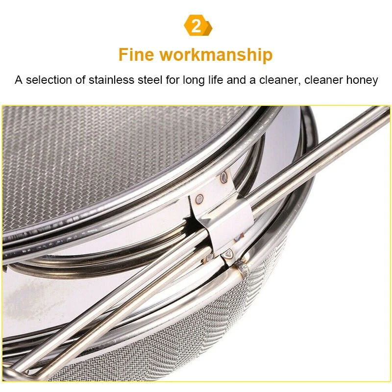 Edelstahl Honig Sieb Doppelsieb Honigsieb 2-tlg Filter Schmutzfänger Absetztank - Bild 4 von 4