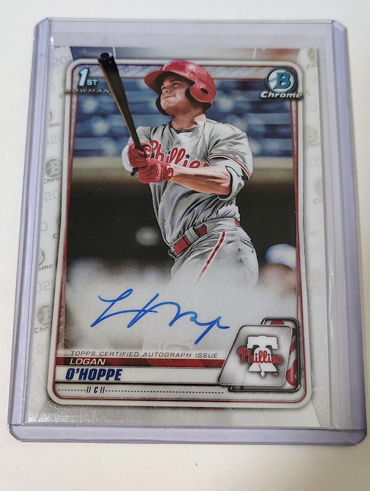 2020 Bowman Chrome Logan O'Hoppe 1st Auto Rookie Philadelphia Phillies