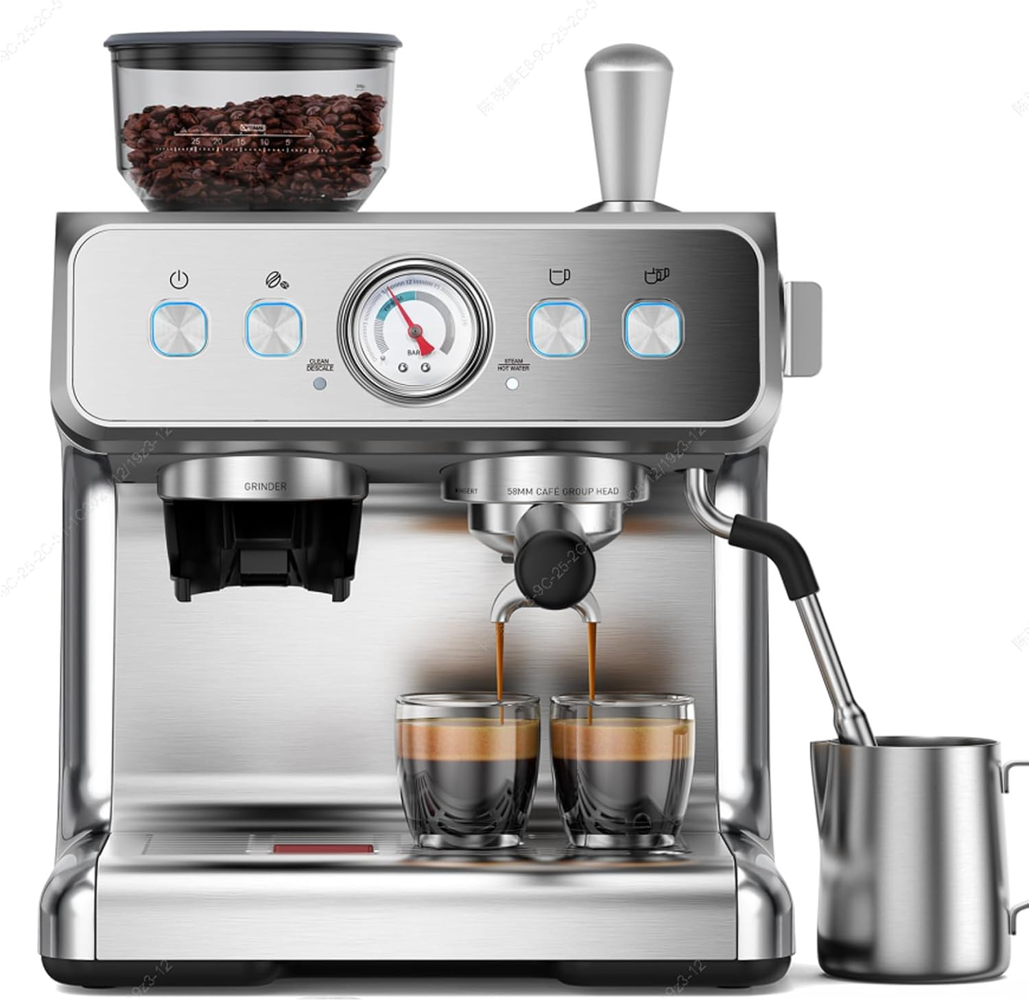 Professional Dual Boiler Espresso Machine with Grinder & Fro