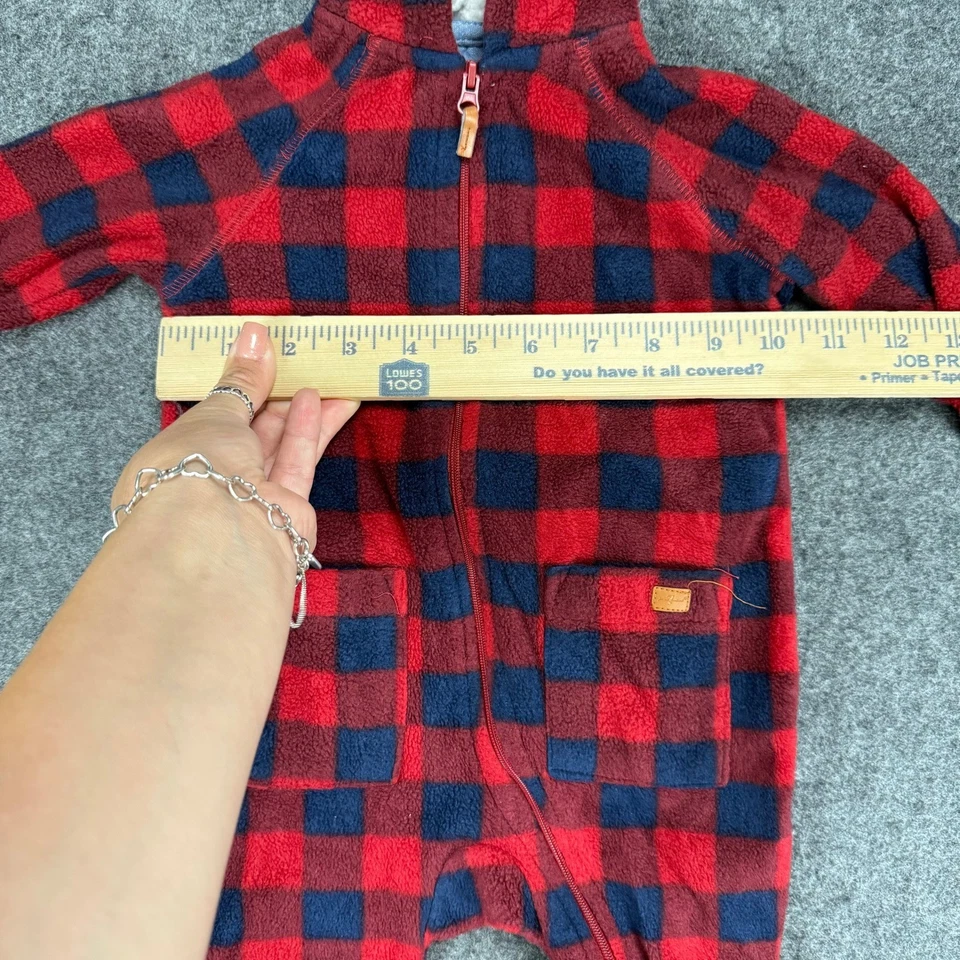 Mono de una pieza con capucha polar a cuadros búfalo 7 for All Mankind para niños Foto 4 de 4