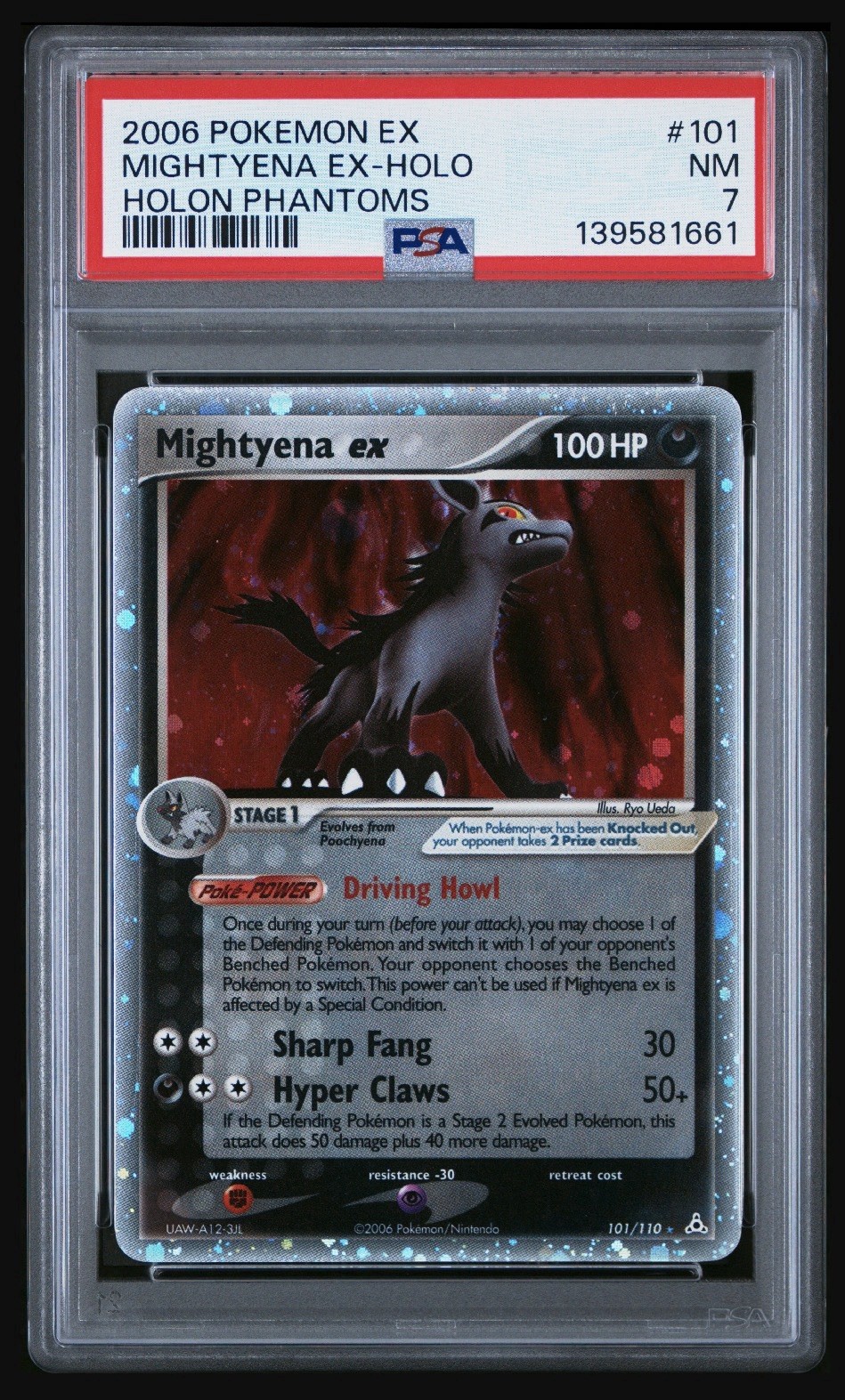 Mightyena EX Holo Card 101/110 Pokémon TCG Holon Phantoms Rare PSA 7