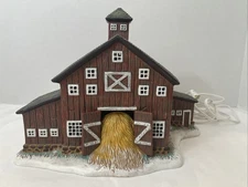 Lang and Wise Folk Art Village Bringing Home The Tree Mitchell Barn - 1996 Vtg