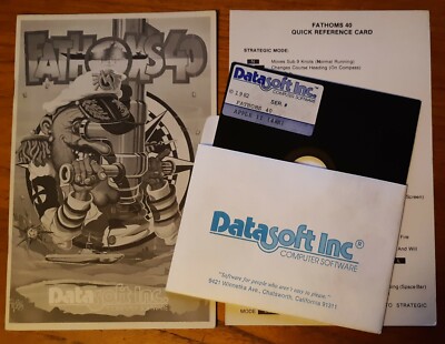 Fathoms 40 by Datasoft 1982 Strategy/Simulation Game Apple II+ plus computers