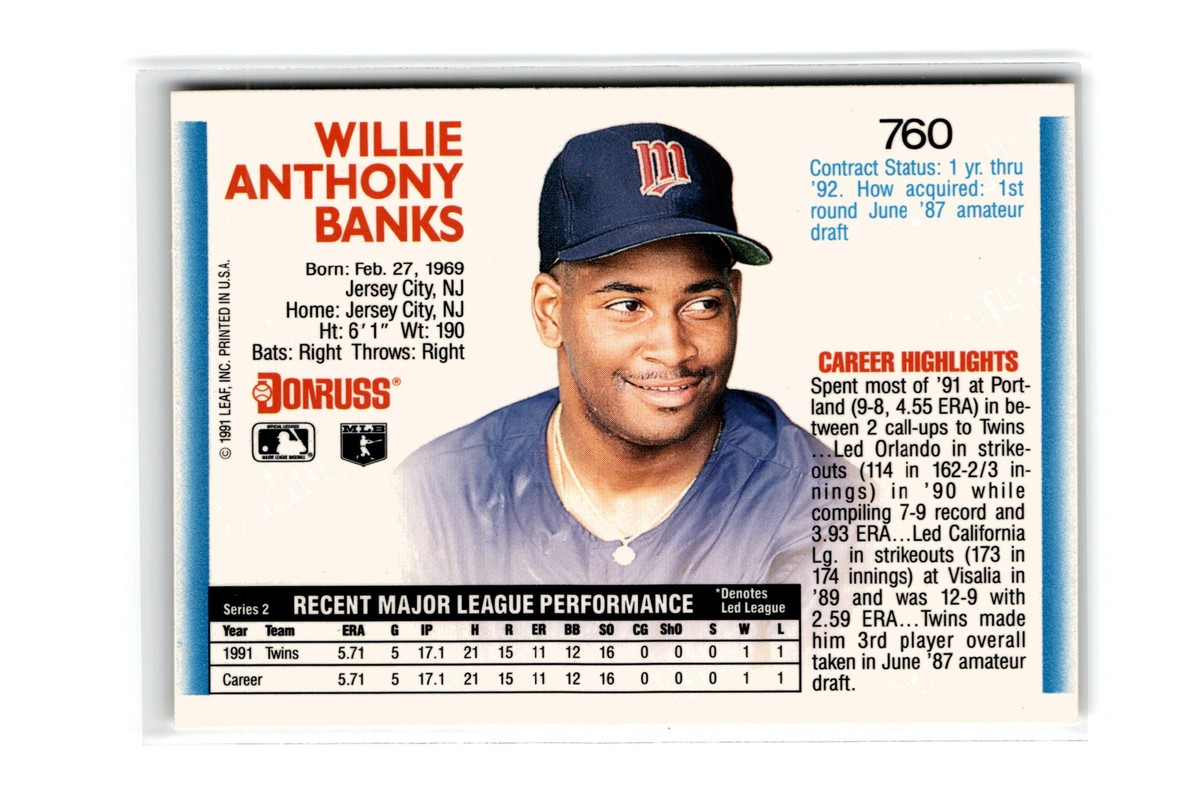Willie Banks Baseball #760 1992 Donruss Minnesota Twins | eBay