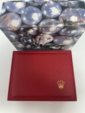 Genuine Rolex Red Watch Box Case w Outer Box 14.00.01 Authentic Leather Wood