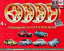 4 Cerchi + Dadi Lancia Fulvia mk1 Campagnolo Style Felgen 7x13 ET10 wheels +Nuts