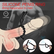 Male Ball-Scrotum-Ring-Penis Stretcher Enhancer Delay Ejaculation for Men Reuse