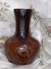 CALIFORNIA REDWOOD Vintage Decorative Wooden Mini Hand Turned Wood Vase Urn