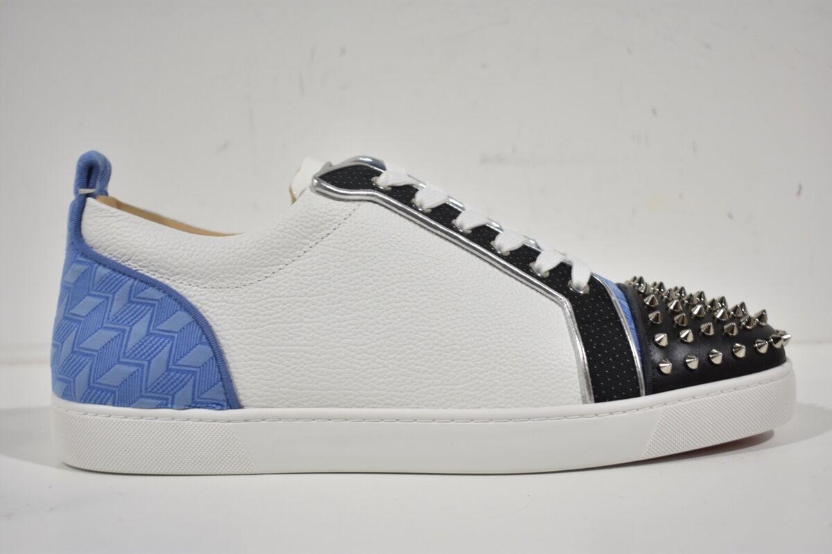 Christian Louboutin Men's Louis Junior Orlato Flat Spike Toe Low-Top  Sneakers