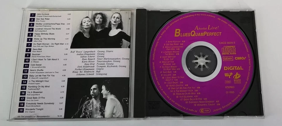 Bluesquamperfect Absolut Live CD 1993 German Blues Rock Live Album Classic Rock - Bild 3 von 4