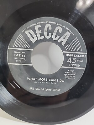 BILL ''Mr. Ink Spots'' KENNY Sentimental Baby / What More Can I Do 45rpm 1954