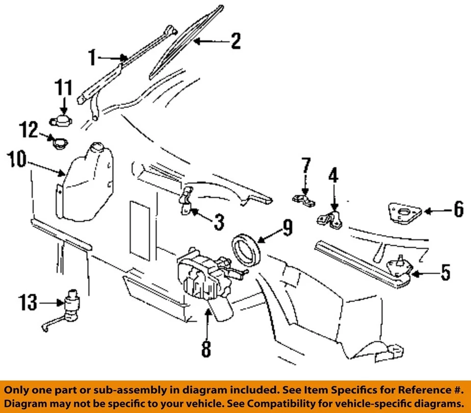 Used Windshield Wiper Linkage fits: 1992 Chevrolet Corvette Grade A - Image 3 of 4