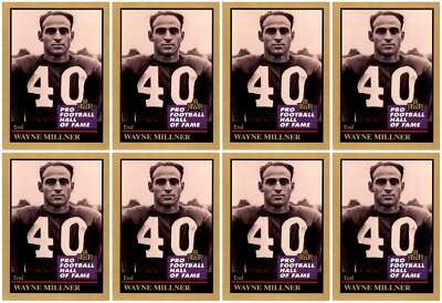 (8) 1991 ENOR Pro Football HOF #99 Wayne Millner Washington Redskins Card Lot