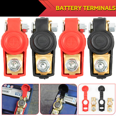2 Pair 12V Auto Car Battery Terminal Clamp Clips Connector Positive Negative.