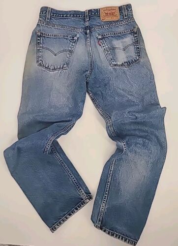 True Vintage 80s 505 Levi's Denim Jeans 34x32 Blue Jeans Retro Distressed - Picture 17 of 24