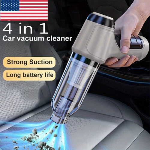 4 in 1 Upgrade Car Vacuum Cleaner Air Blower Wireless Handheld Rechargeable Mini - Picture 2 of 14