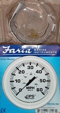 Faria Dress White 4" GPS Speedometer - 60 MPH 33147, 678-33147