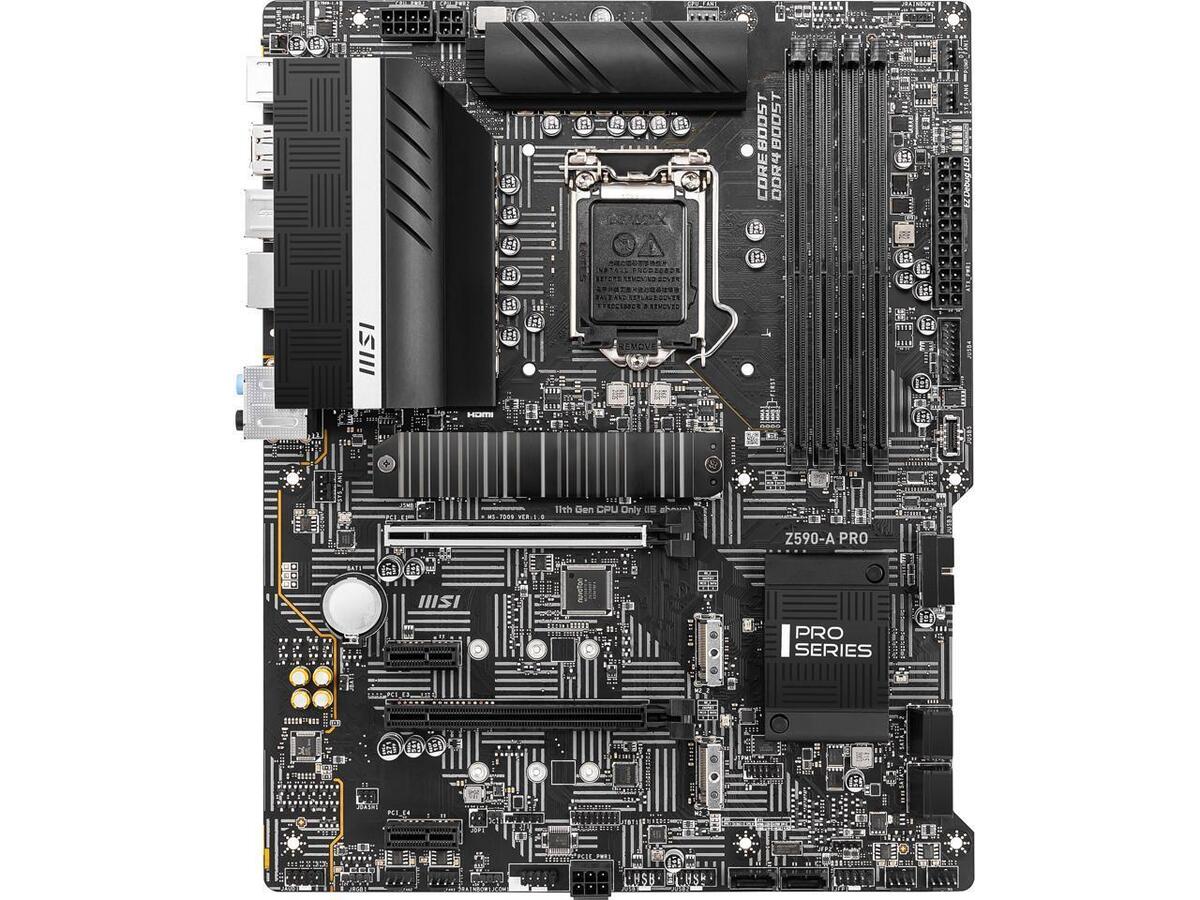 MSI Z590-A PRO Motherboard LGA 1200 4*DDR4 RAM PCIe 4.0 SATA MSI Z590-A PRO Motherboard LGA 1200 4*DDR4 RAM PCIe 4.0 SATA