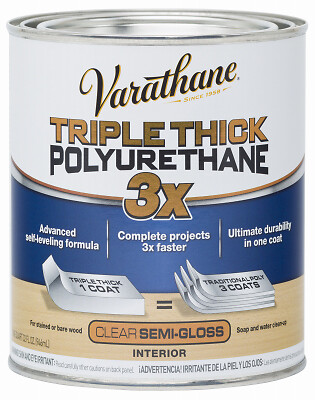 2 Pack Triple Thick Polyurethane Wood Finish, Semi Gloss, Qt. 284472