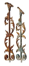 Antique Iron Balusters Art Nouveau 35" & 33" French Architectural Element