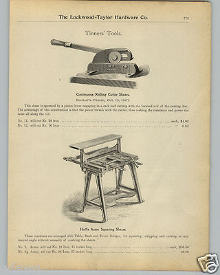 1901 PAPER AD 22 PG Tin Tinners' Tools Punches Folder Olmsted Setting Down Burr